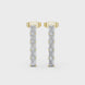 Emerald diamond bar earrings for women