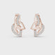 Curved diamond stud earrings in gold with round lab grown diamonds