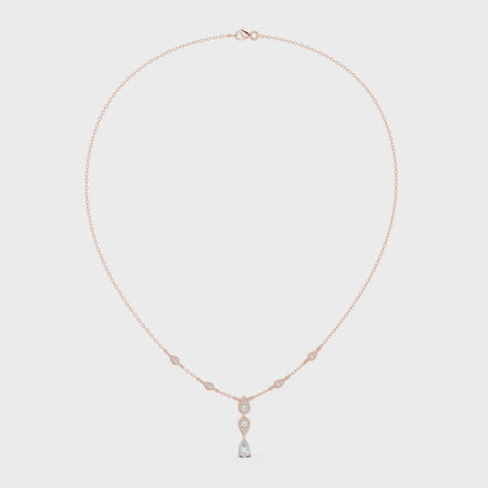 Pear drop diamond dangle necklace