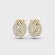 Diamond leaf cluster stud earrings in gold by Signora Jewels