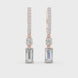 Baguette lab grown diamond drop earrings in gold by Signora Jewels