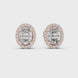 Oval halo diamond stud earrings in gold with lab grown diamonds