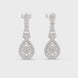 Vintage teardrop lab grown diamond drop earrings in gold with round and baguette diamonds by Signora Jewels