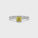 Asscher cut gemstone solitaire ring in gold with secure six-prong setting