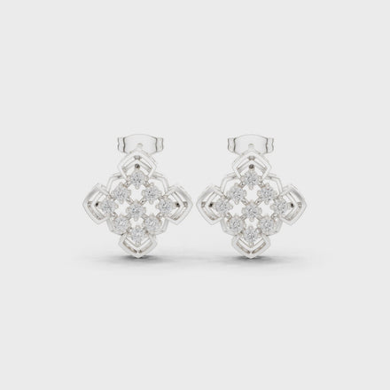 Geometric diamond stud earrings