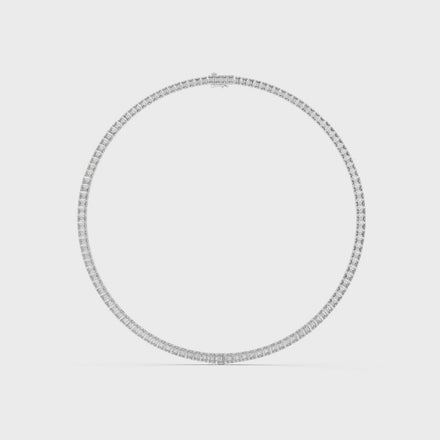 Emerald cut diamond tennis necklace