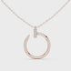 Minimal diamond circle pendant in gold with lab grown diamonds by Signora Jewels