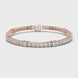 Princess and round lab grown diamond tennis bracelet in yellow white and rose gold with modern mixed shape design