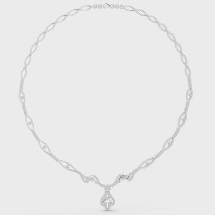 Twisted leaf diamond necklace
