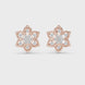 Snowflake diamond stud earrings in gold with round lab grown diamonds