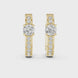 Gold diamond huggie hoop earrings for women