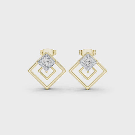 Princess cut diamond earrings for women