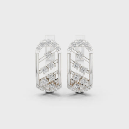 Geometric diamond openwork earrings in gold with lab grown diamonds by Signora Jewels