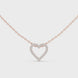 Minimal open heart diamond pendant in gold with lab grown diamonds by Signora Jewels