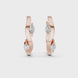 Gold marquise diamond hoop earrings for women