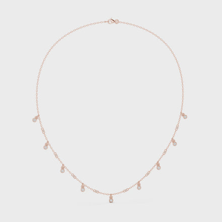 Diamond bezel drop station necklace