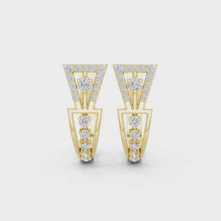 Geometric diamond earrings
