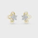 Floral diamond stud earrings in gold with round lab grown diamonds