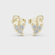 Diamond heart swirl stud earrings in gold by Signora Jewels