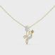 Tulip flower diamond pendant in gold with lab grown diamonds by Signora Jewels