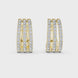 Triple row lab grown diamond hoop earrings in gold with round diamonds by Signora Jewels