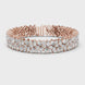 Floral lab grown diamond bracelet with marquise pear and round diamonds in yellow gold white gold and rose gold
