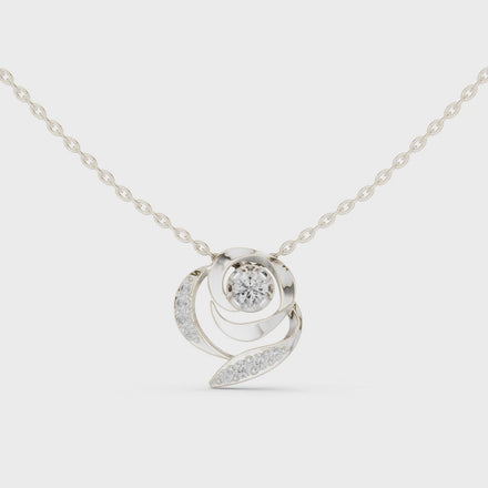Swirl diamond pendant in gold with lab grown diamonds by Signora Jewels