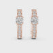Gold diamond huggie hoop earrings for women