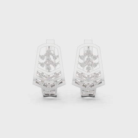 Diamond geometric floral earrings in gold by Signora Jewels