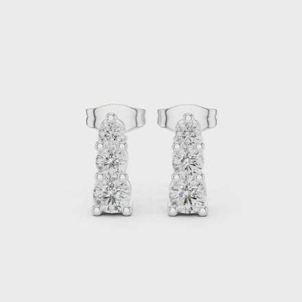Vertical diamond stud earrings