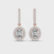 Oval halo lab grown diamond drop earrings in gold by Signora Jewels