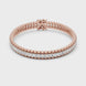 Lab grown round diamond tennis bracelet available in yellow gold white gold and rose gold with 49 brilliant diamonds in elegant collet setting