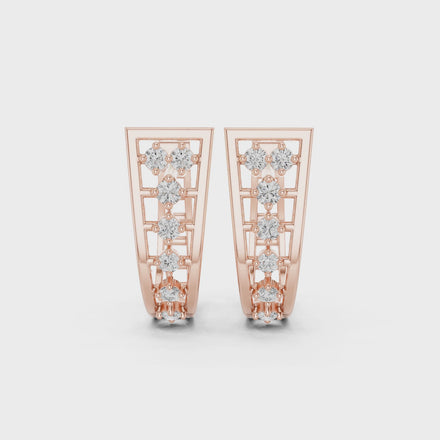 Geometric open diamond earrings in gold by Signora Jewels