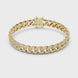 Iced Cuban link lab grown diamond bracelet in yellow gold white gold and rose gold with pave set round diamonds