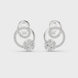 Floral halo diamond stud earrings in gold with round lab grown diamonds