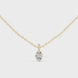 Minimal oval cut solitaire diamond pendant in gold with lab grown diamond by Signora Jewels