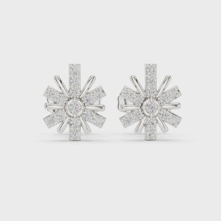 Diamond starburst stud earrings in gold by Signora Jewels
