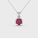 Asscher cut crown solitaire pendant in gold featuring a 5.00 MM gemstone secured in an elegant six-prong crown setting