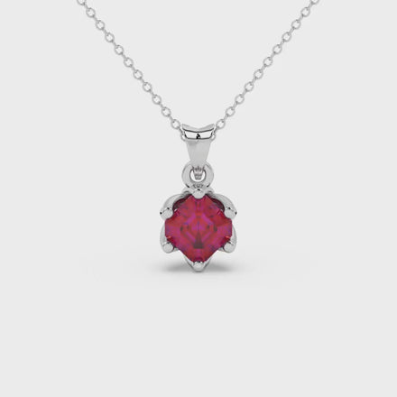 Asscher cut crown solitaire pendant in gold featuring a 5.00 MM gemstone secured in an elegant six-prong crown setting