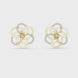Floral diamond stud earrings in gold with round lab grown diamonds