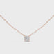 Minimal round cut solitaire diamond pendant in gold with lab grown diamond by Signora Jewels