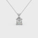 Asscher cut gemstone solitaire pendant in gold with classic four-prong basket setting