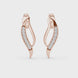Wave diamond stud earrings in gold with round lab grown diamonds