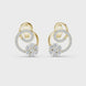 Floral halo diamond stud earrings in gold with round lab grown diamonds