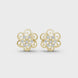 Floral diamond stud earrings in gold by Signora Jewels