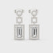 Baguette cut halo lab grown diamond drop earrings in gold by Signora Jewels