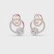 Floral halo diamond stud earrings in gold with round lab grown diamonds