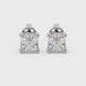 Asscher cut gemstone stud earrings in gold with four-prong basket setting and screw-back closure