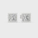 Princess cut solitaire diamond stud earrings in gold with bezel setting and lab grown diamonds by Signora Jewels