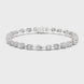 Multi shape lab grown diamond tennis bracelet with round heart oval pear and emerald cut diamonds in gold variations